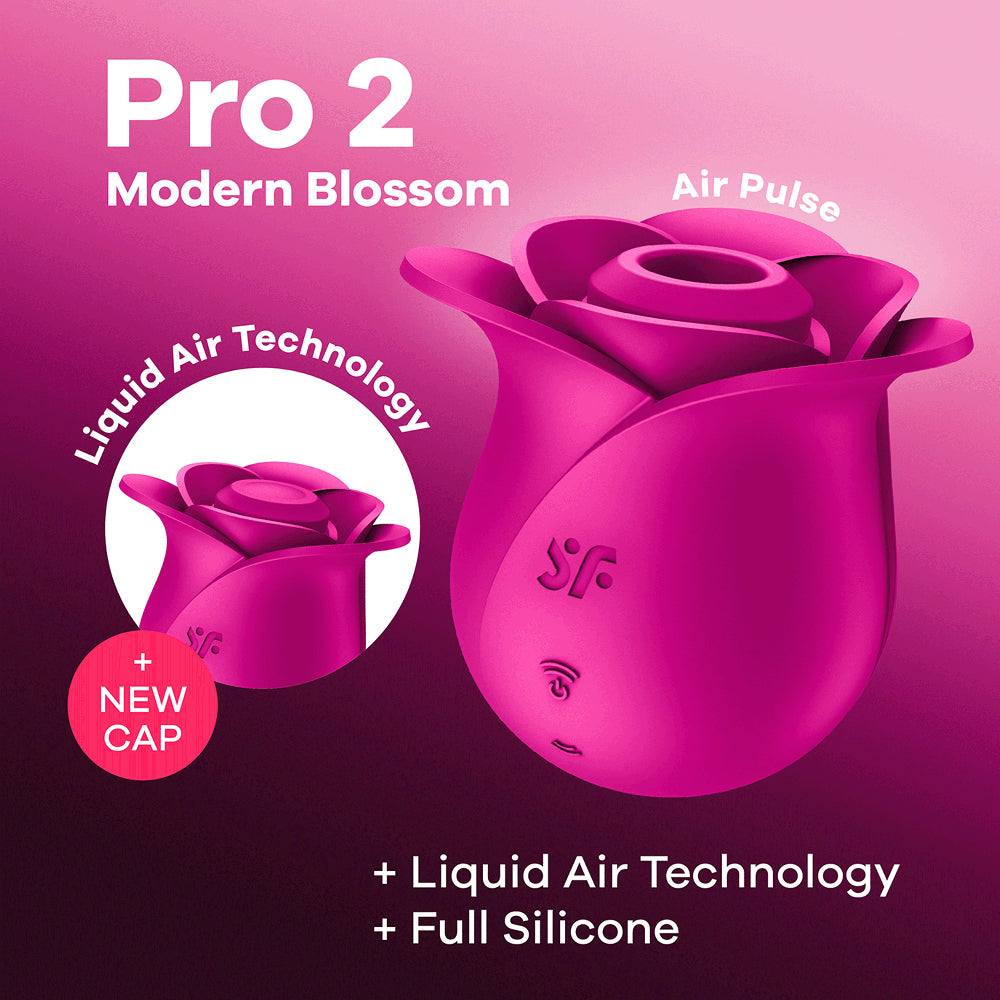 Pro 2 Classic Blossom - Plum-Clit Stimulators-Satisfyer-Andy's Adult World