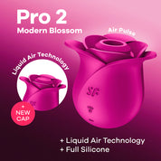 Pro 2 Modern Blossom - Hot Pink-Clit Stimulators-Satisfyer-Andy's Adult World