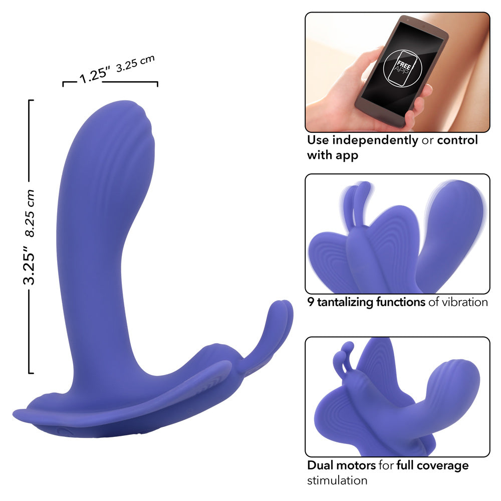 Calexotics Connect Venus Butterfly - Periwinkle-Vibrators-CalExotics-Andy's Adult World