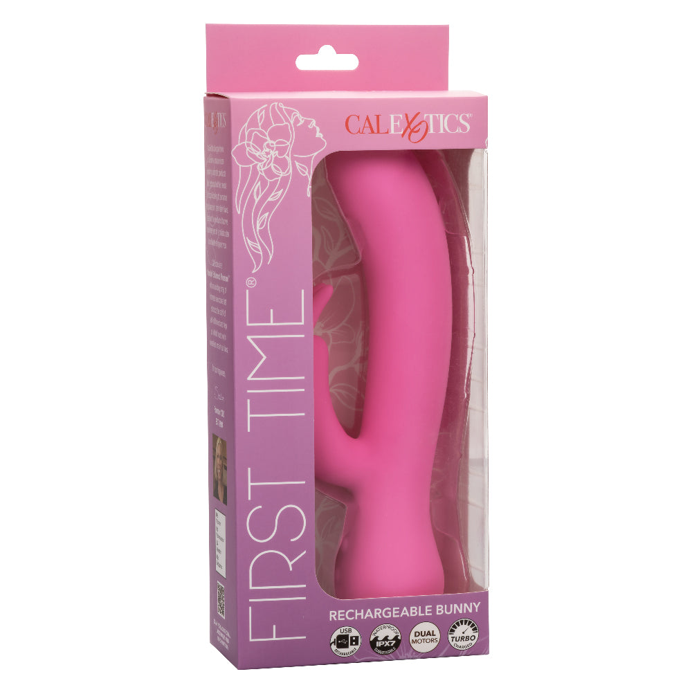 First Time Rechargeable Bunny - Pink-Vibrators-CalExotics-Andy's Adult World