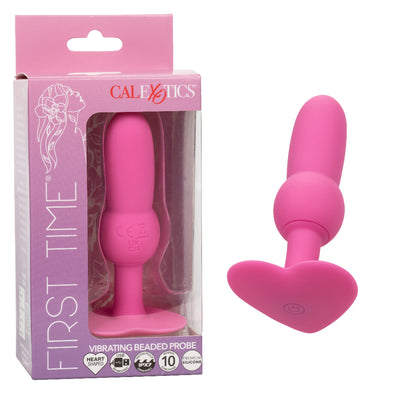 First Time Vibrating Beaded Probe - Pink-Anal Toys & Stimulators-CalExotics-Andy's Adult World