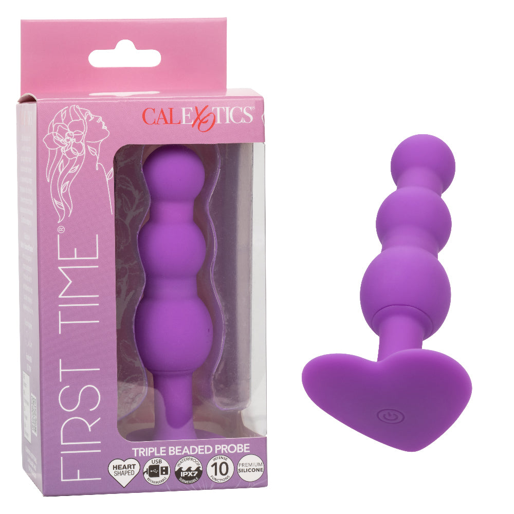 First Time Triple Beaded Probe - Purple-Anal Toys & Stimulators-CalExotics-Andy's Adult World