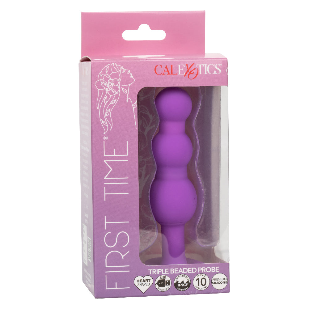 First Time Triple Beaded Probe - Purple-Anal Toys & Stimulators-CalExotics-Andy's Adult World