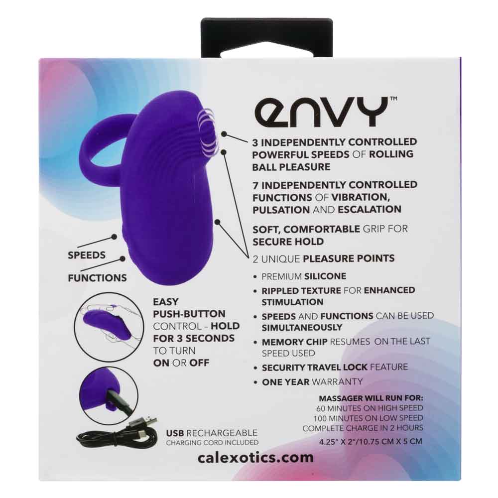 Envy Handheld Rolling Ball Massager - Purple-Vibrators-CalExotics-Andy's Adult World