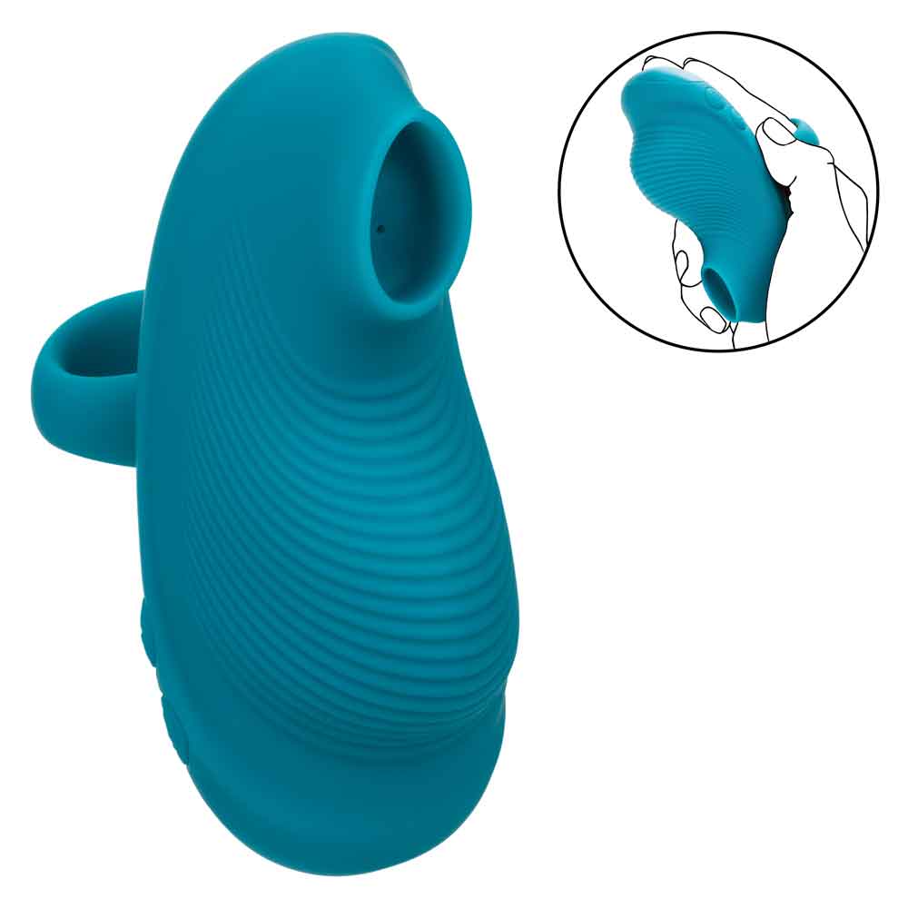 Envy Handheld Suction Massager - Blue-Vibrators-CalExotics-Andy's Adult World