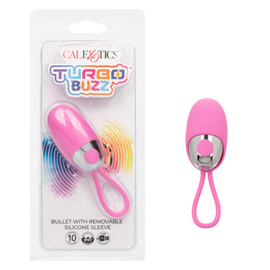 Turbo Buzz Bullet With Removable Silicone Sleeve - Pink-Vibrators-CalExotics-Andy's Adult World