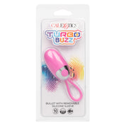 Turbo Buzz Bullet With Removable Silicone Sleeve - Pink-Vibrators-CalExotics-Andy's Adult World