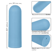 Turbo Buzz Rounded Mini Bullet - Blue-Vibrators-CalExotics-Andy's Adult World