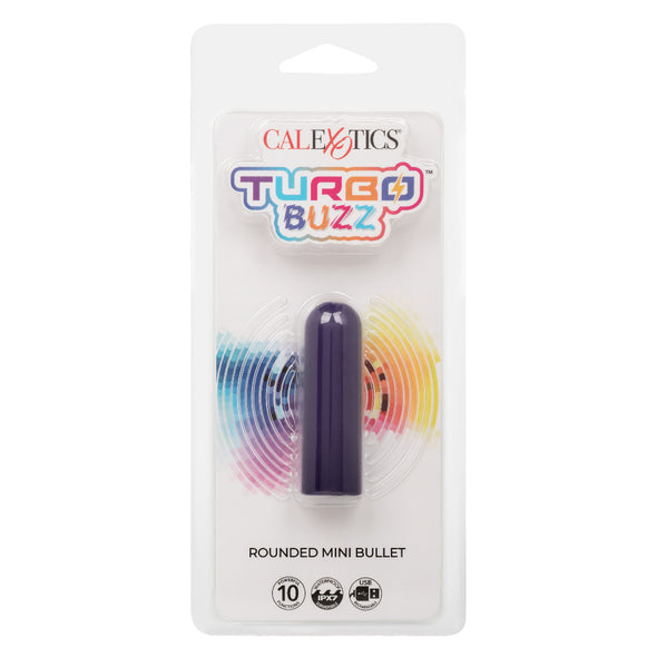 Turbo Buzz Rounded Mini Bullet - Purple-Vibrators-CalExotics-Andy's Adult World