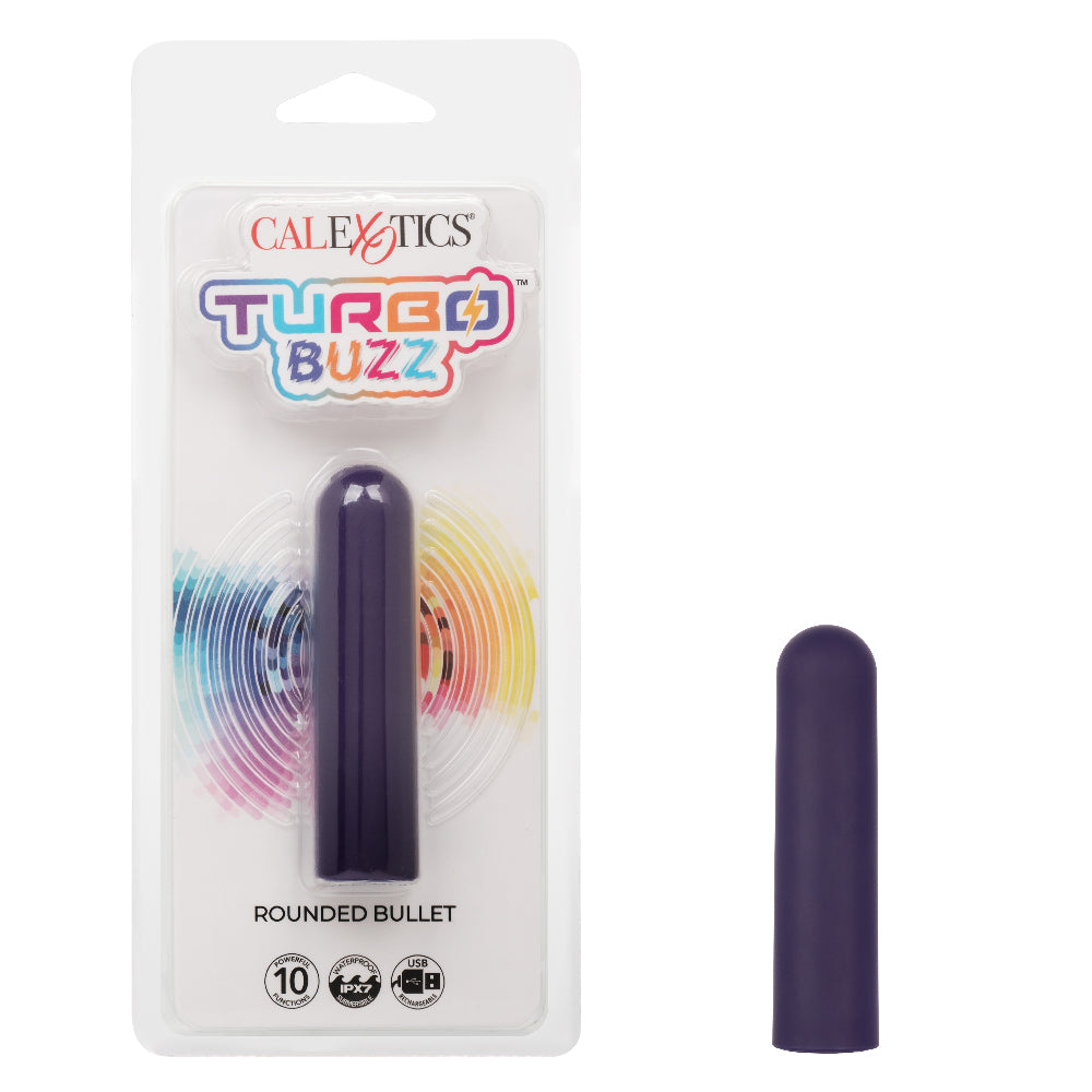 Turbo Buzz Rounded Bullet - Purple-Vibrators-CalExotics-Andy's Adult World