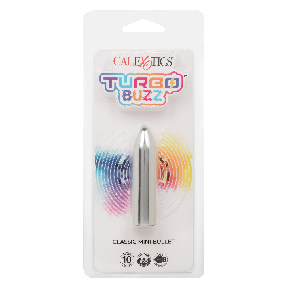 Turbo Buzz Classic Mini Bullet - Silver-Vibrators-CalExotics-Andy's Adult World