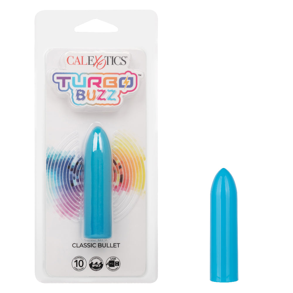 Turbo Buzz Classic Bullet - Blue-Vibrators-CalExotics-Andy's Adult World