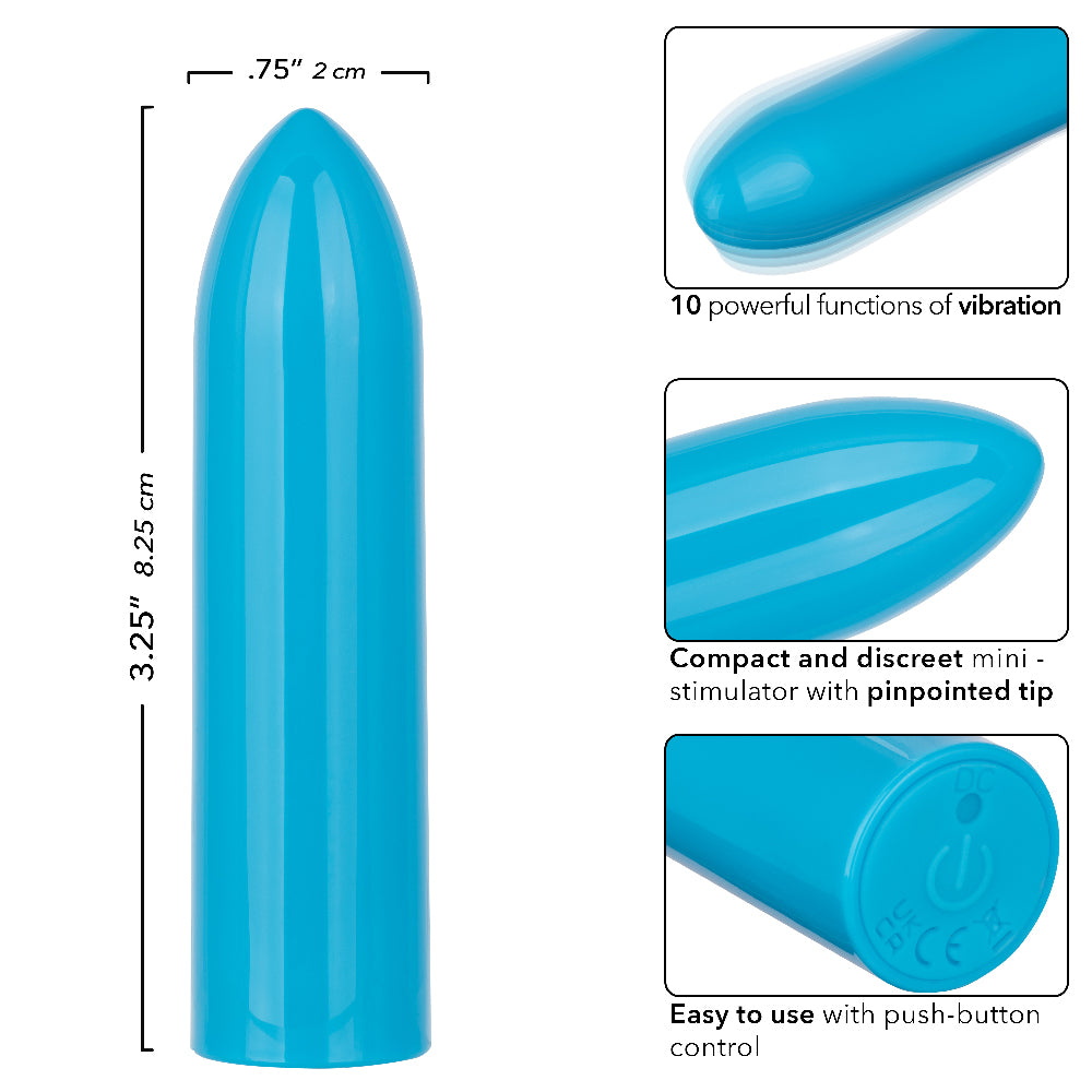 Turbo Buzz Classic Bullet - Blue-Vibrators-CalExotics-Andy's Adult World