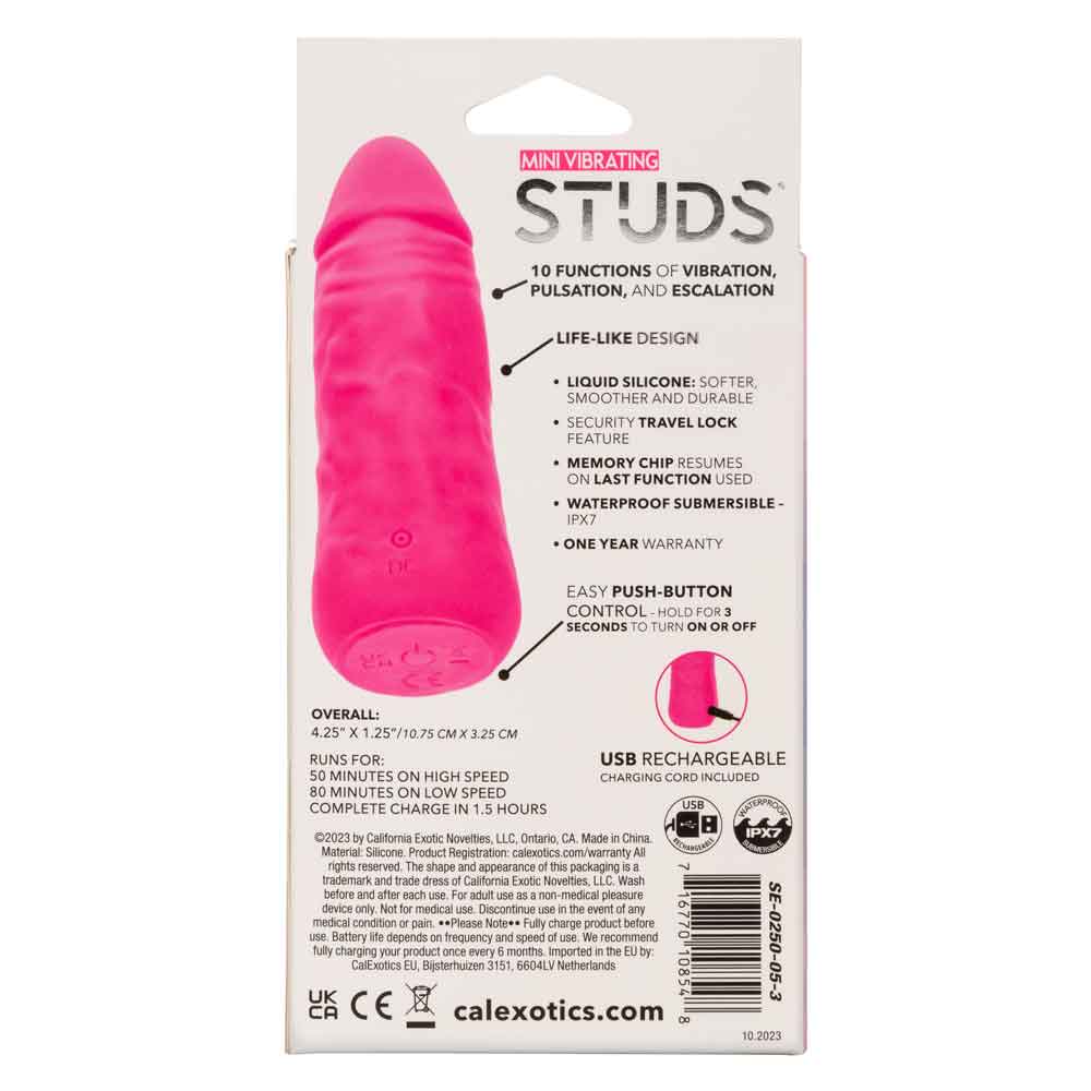 Mini Vibrating Studs - Pink-Vibrators-CalExotics-Andy's Adult World