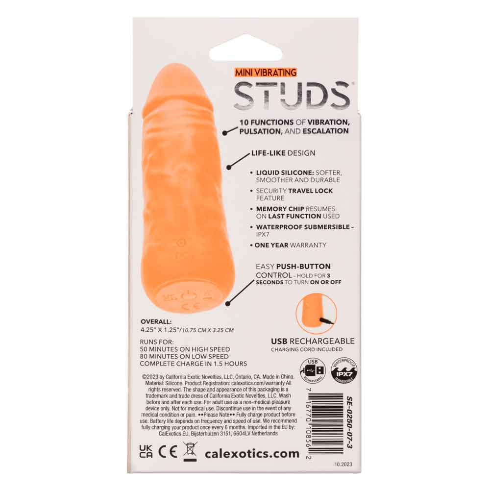 Mini Vibrating Studs - Orange-Vibrators-CalExotics-Andy's Adult World