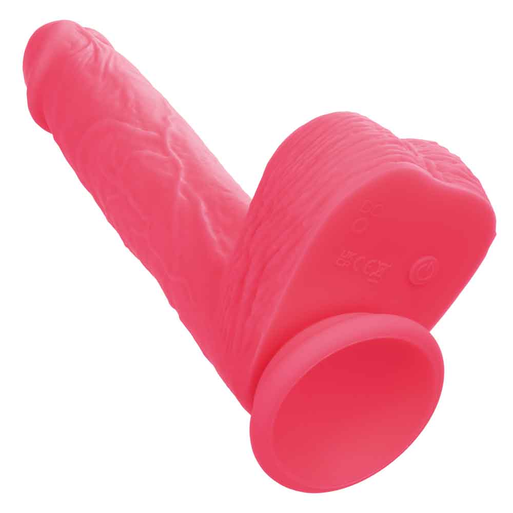 Rechargeable Rumbling and Thrusting Silicone Studs - Pink-Dildos & Dongs-CalExotics-Andy's Adult World