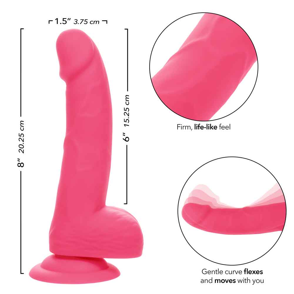 Neon Silicone Studs 6 Inch - Pink-Dildos & Dongs-CalExotics-Andy's Adult World