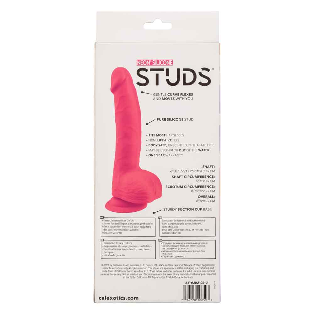 Neon Silicone Studs 6 Inch - Pink-Dildos & Dongs-CalExotics-Andy's Adult World