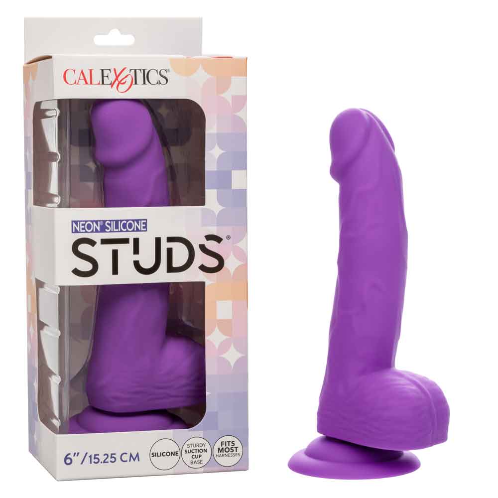 Neon Silicone Studs 6 Inch - Purple-Dildos & Dongs-CalExotics-Andy's Adult World