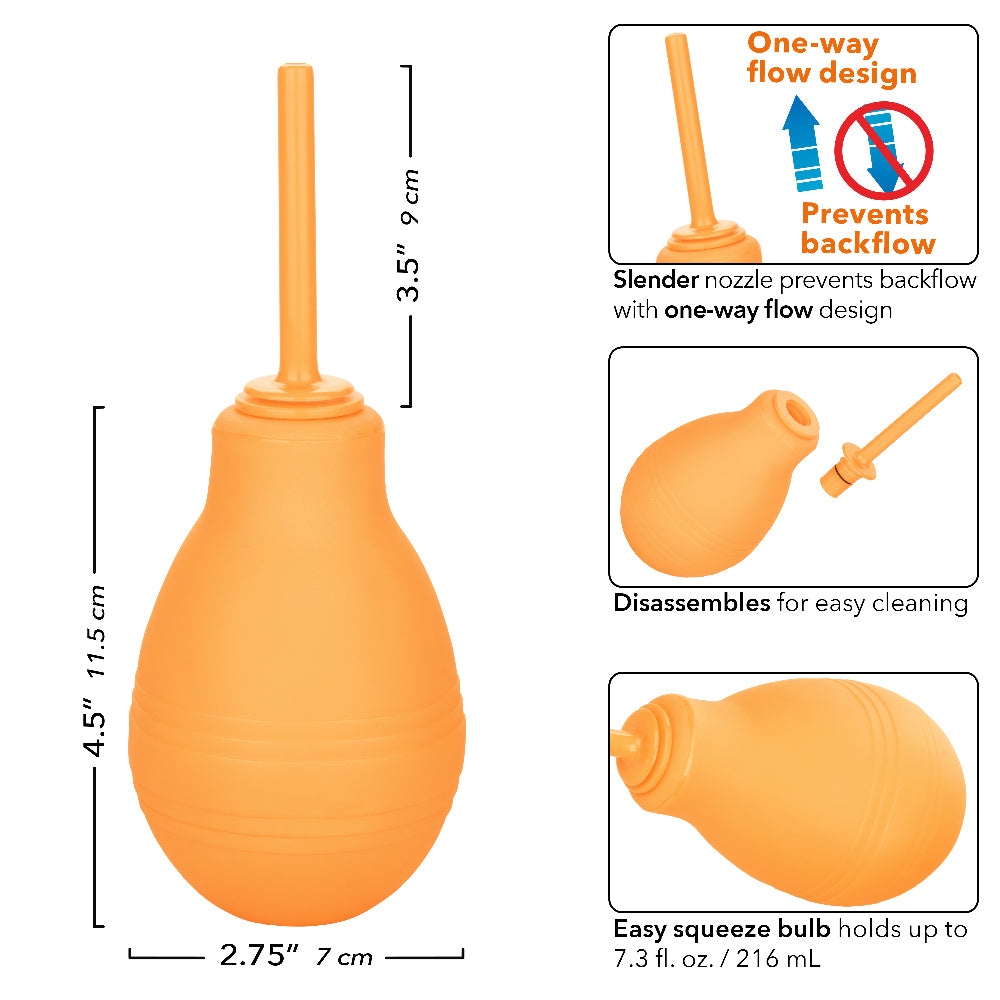 Cheeky One-Way Flow Douche - Orange-Anal Toys & Stimulators-CalExotics-Andy's Adult World