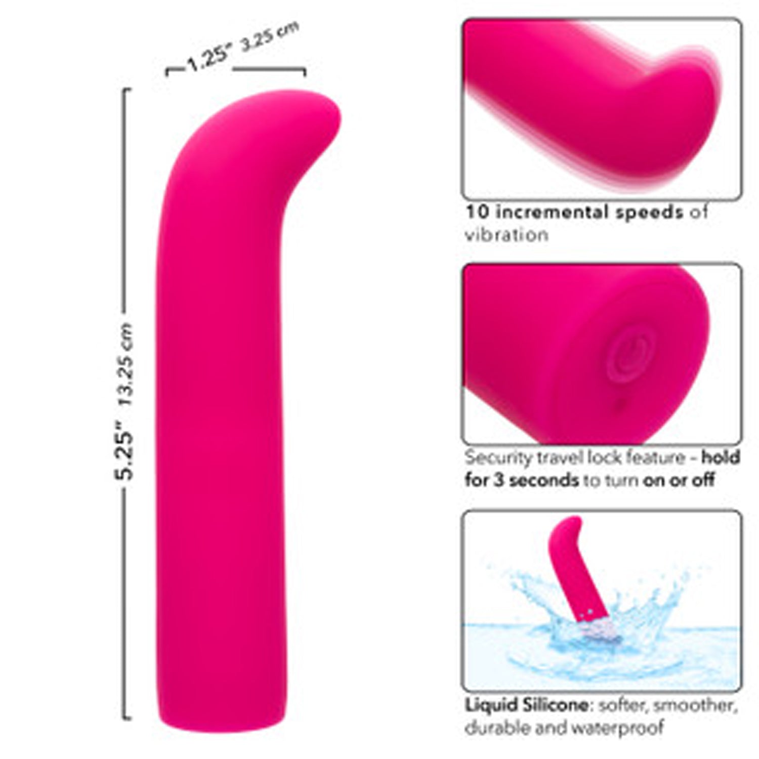 Rechargeable Classic Chic Mini “G” - Pink-Vibrators-CalExotics-Andy's Adult World