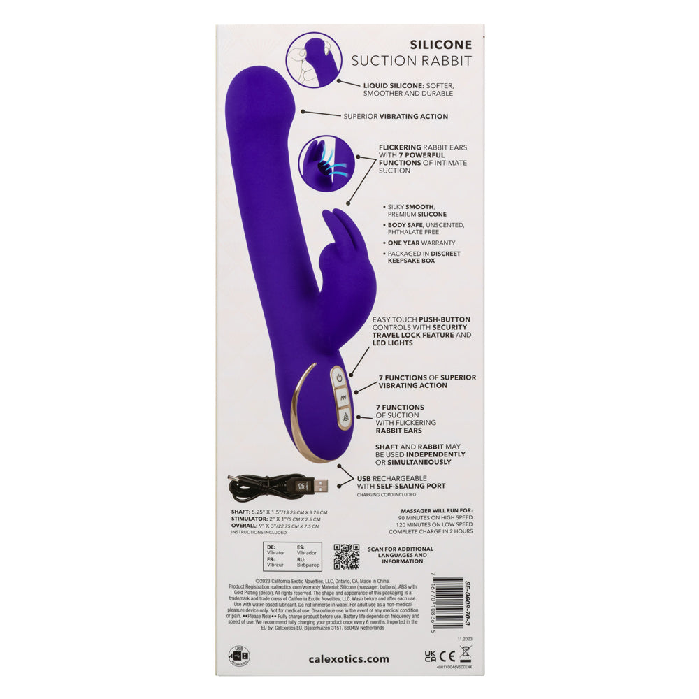 Jack Rabbit Signature Silicone Suction Rabbit - Purple-Vibrators-CalExotics-Andy's Adult World