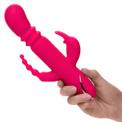 Jack Rabbit Signature Heated Silicone Triple Fantasy Rabbit - Pink-Vibrators-CalExotics-Andy's Adult World