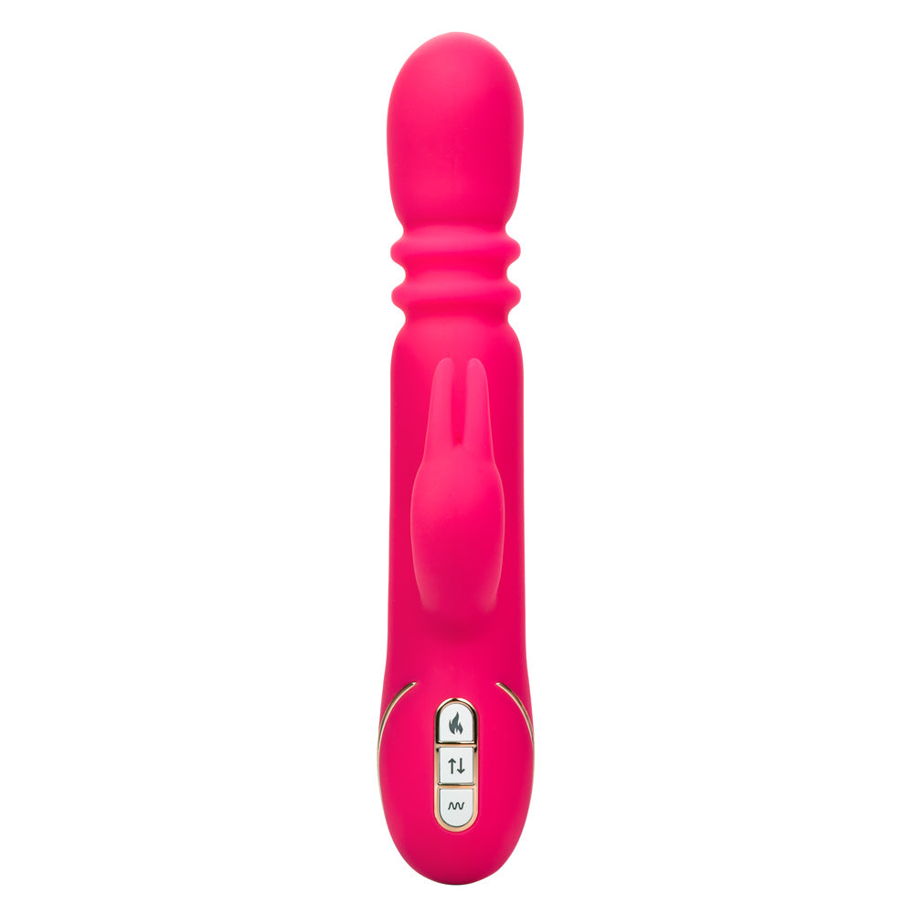 Jack Rabbit Signature Heated Silicone Triple Fantasy Rabbit - Pink-Vibrators-CalExotics-Andy's Adult World