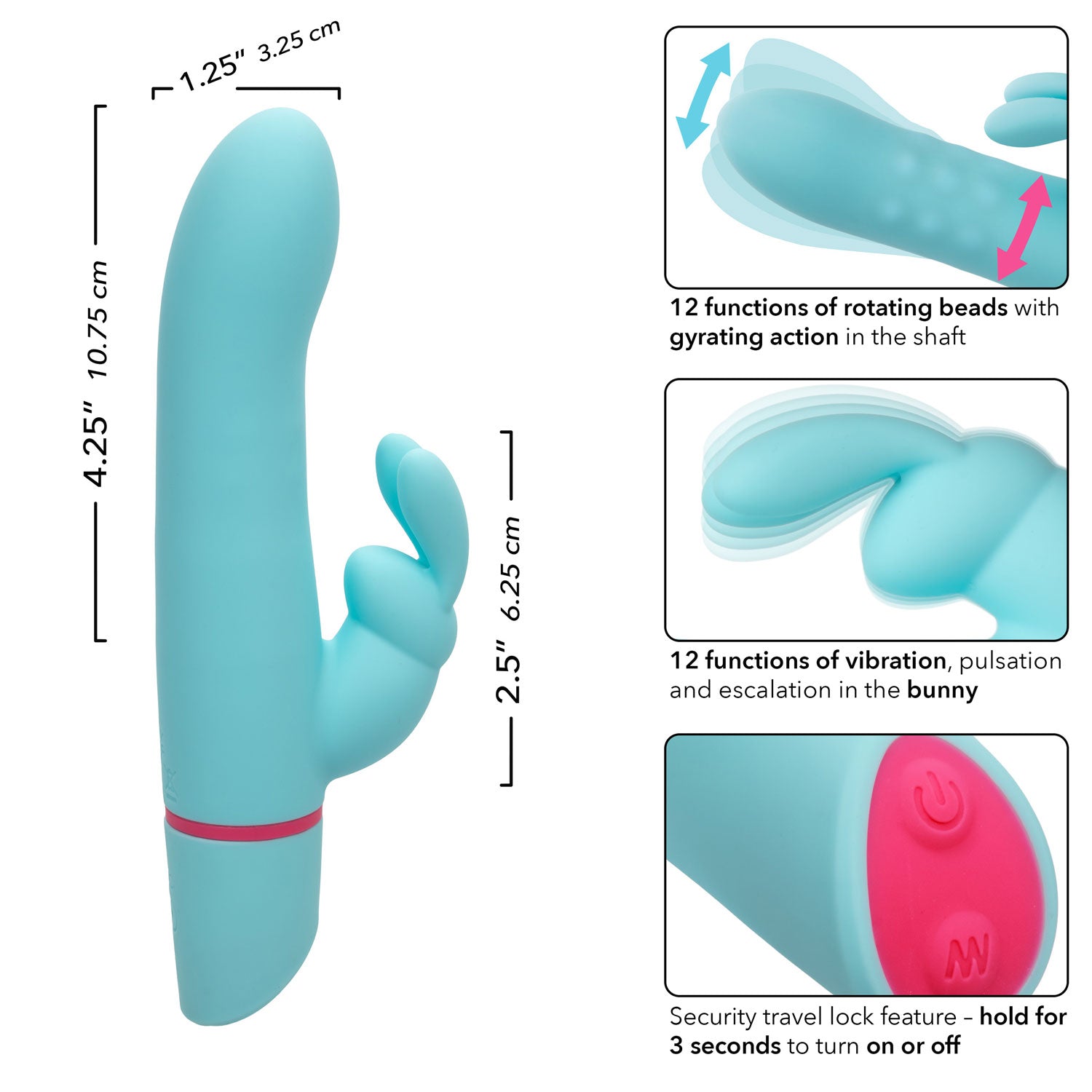 Love Bunny Rotating Bunny - Blue-Vibrators-CalExotics-Andy's Adult World