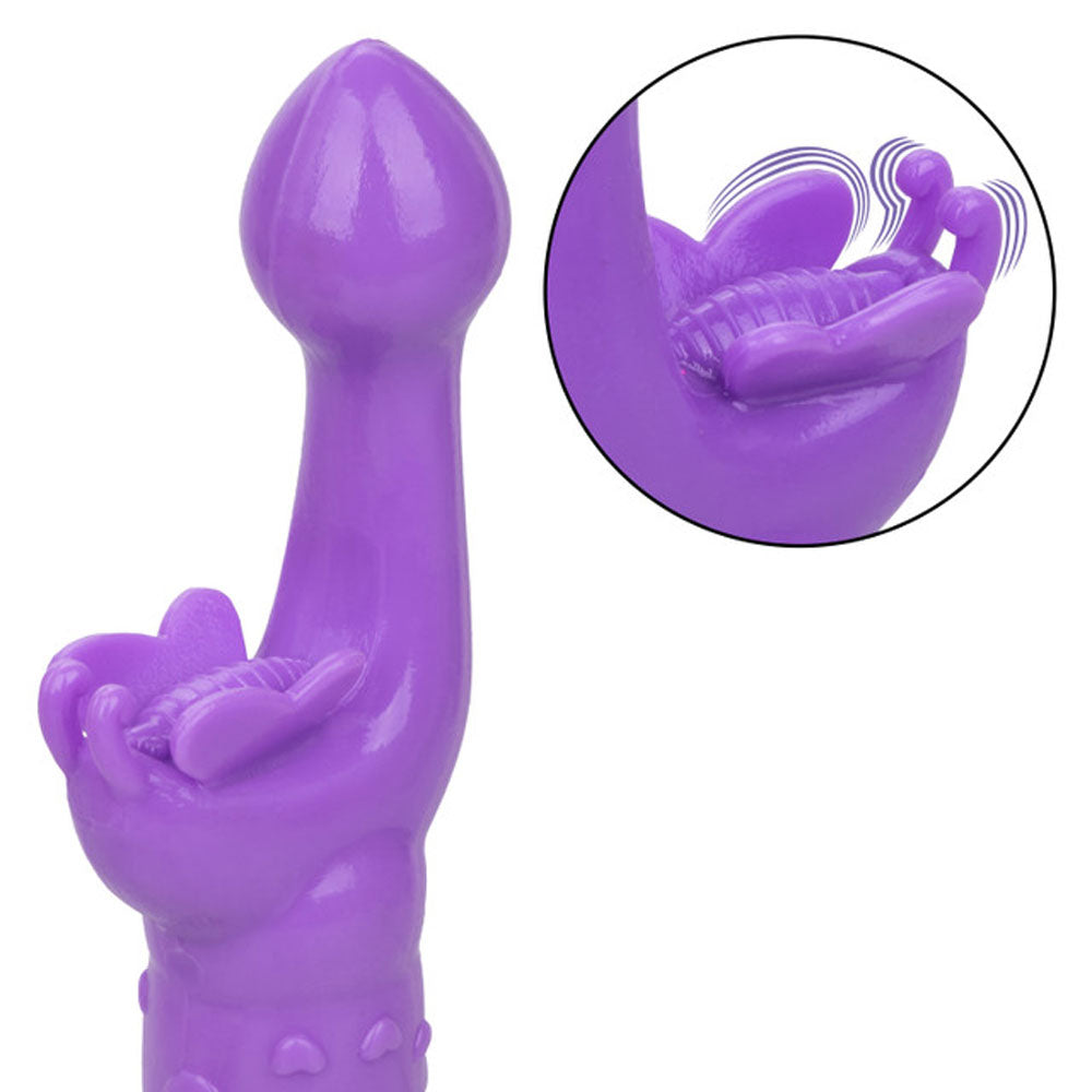 Rechargeable Butterfly Kiss - Purple-Vibrators-CalExotics-Andy's Adult World