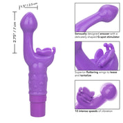 Rechargeable Butterfly Kiss - Purple-Vibrators-CalExotics-Andy's Adult World