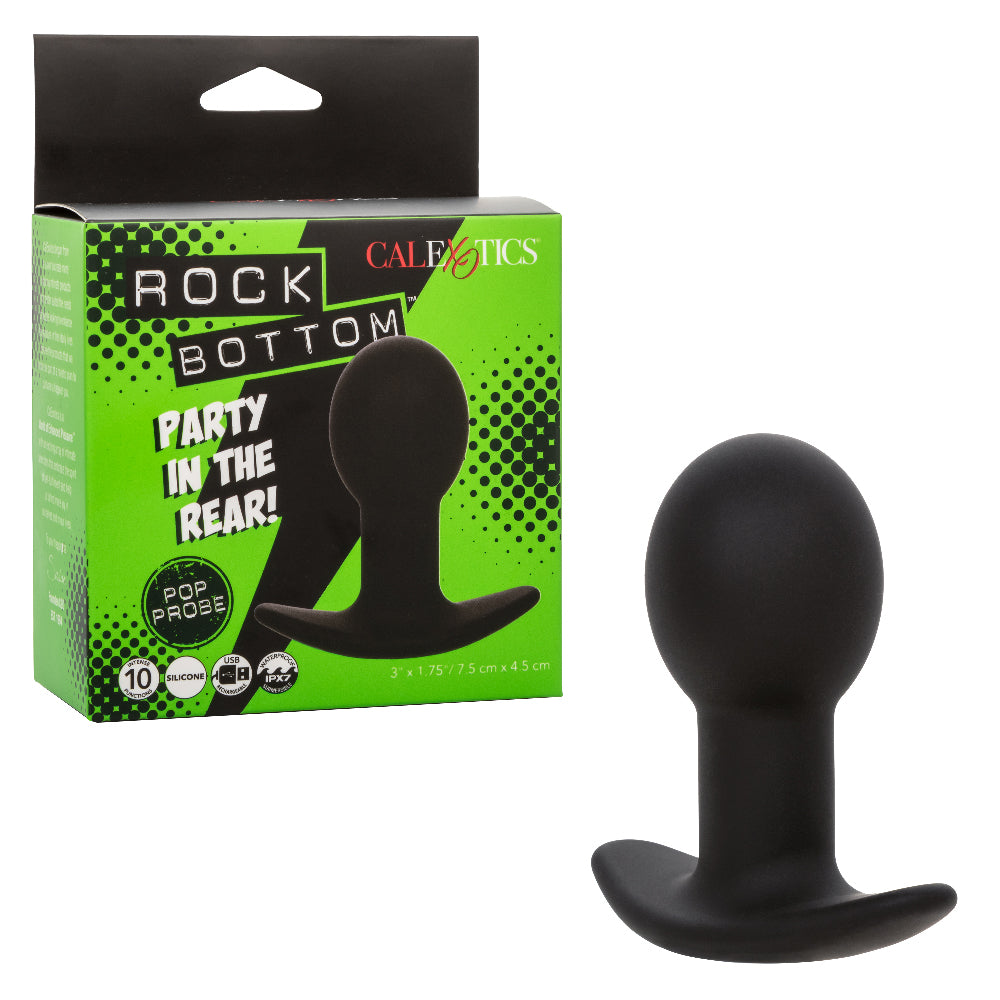 Rock Bottom Pop Probe - Black-Anal Toys & Stimulators-CalExotics-Andy's Adult World