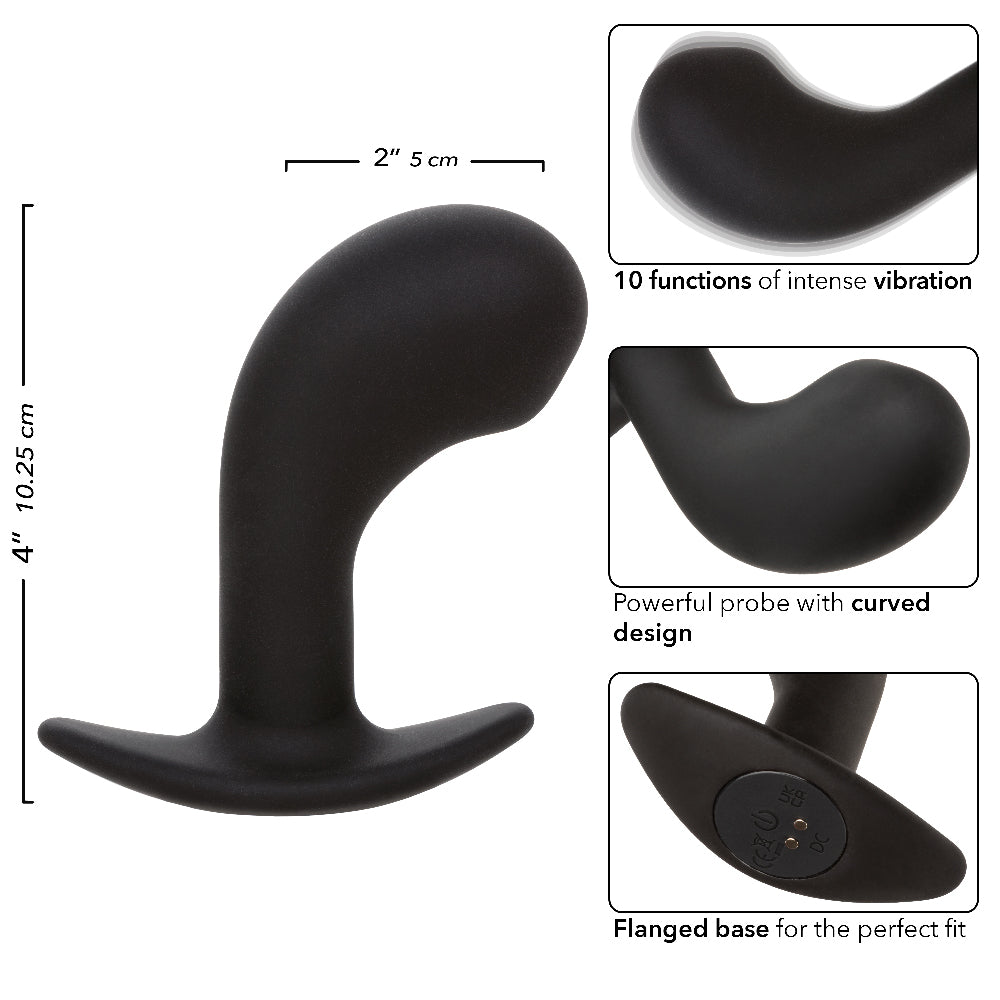 Rock Bottom Curved Probe - Black-Anal Toys & Stimulators-CalExotics-Andy's Adult World