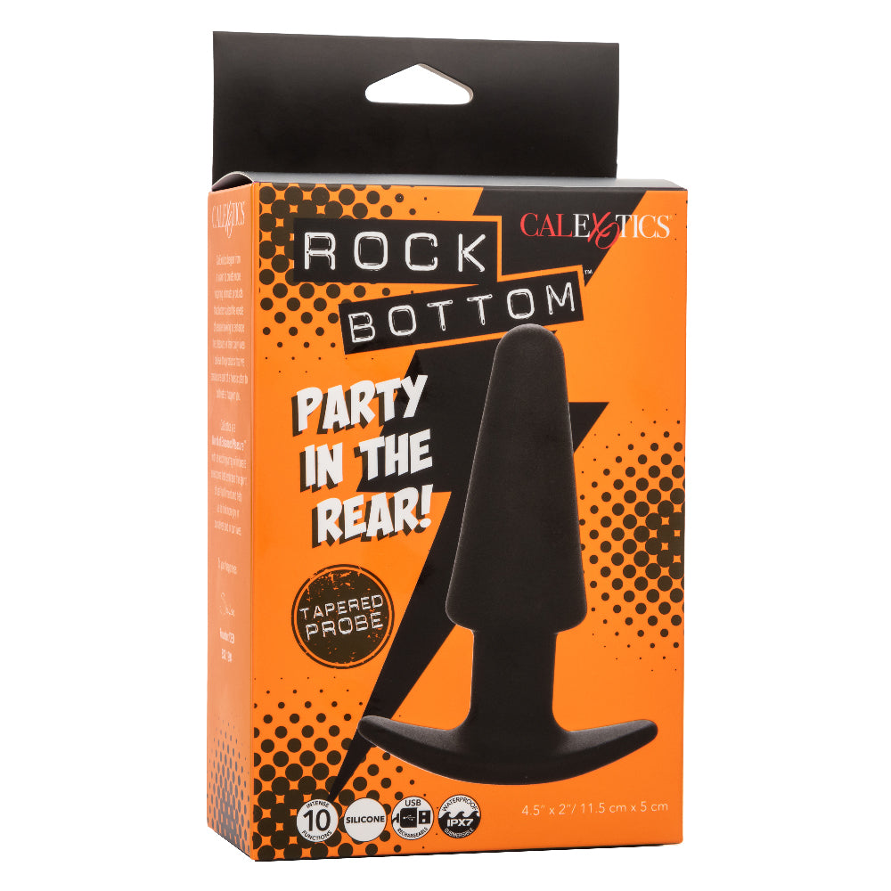 Rock Bottom Tapered Probe - Black-Anal Toys & Stimulators-CalExotics-Andy's Adult World