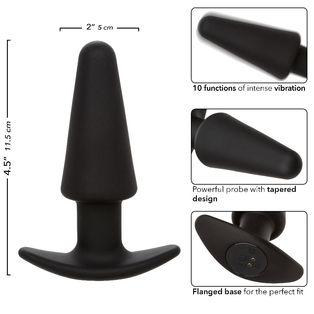 Rock Bottom Tapered Probe - Black-Anal Toys & Stimulators-CalExotics-Andy's Adult World