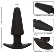 Rock Bottom Tapered Probe - Black-Anal Toys & Stimulators-CalExotics-Andy's Adult World