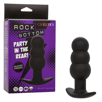 Rock Bottom Beaded Probe - Black-Anal Toys & Stimulators-CalExotics-Andy's Adult World
