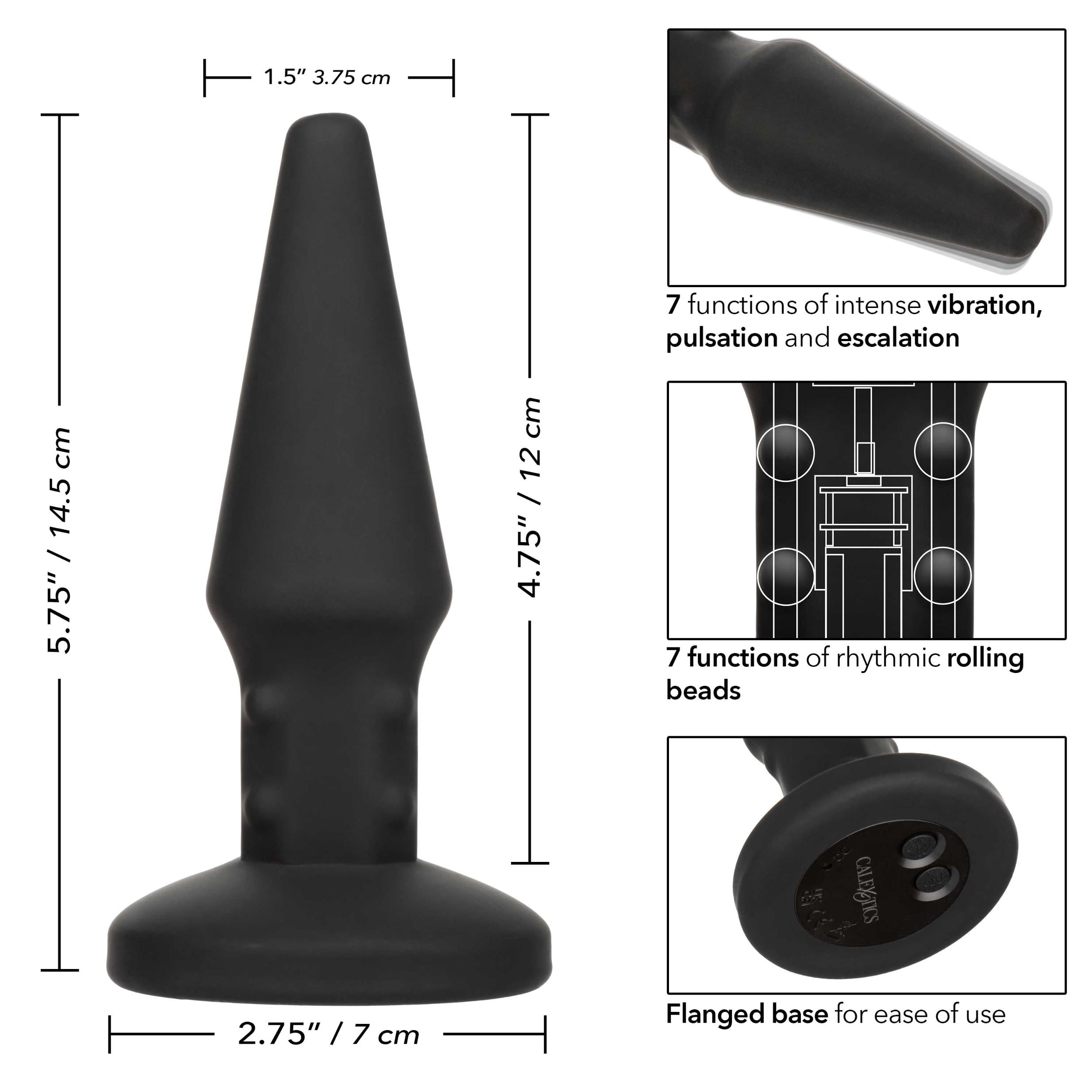 Bionic Beaded Rimming Probe - Black-Anal Toys & Stimulators-CalExotics-Andy's Adult World