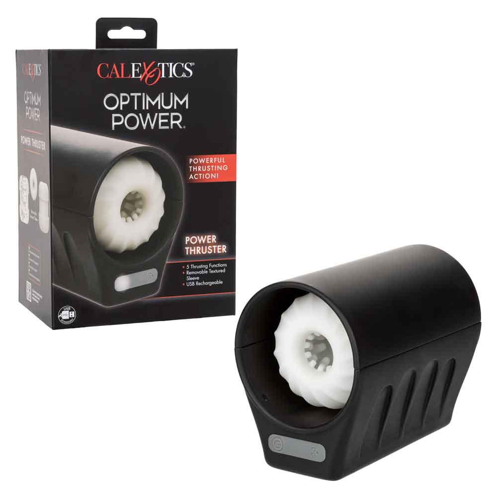 Optimum Power Power Thruster - Black-Masturbation Aids for Males-CalExotics-Andy's Adult World