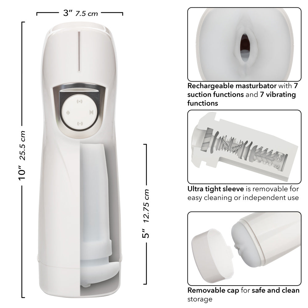 Optimum Power Lifelike Pulsar Stroker - White-Masturbation Aids for Males-CalExotics-Andy's Adult World