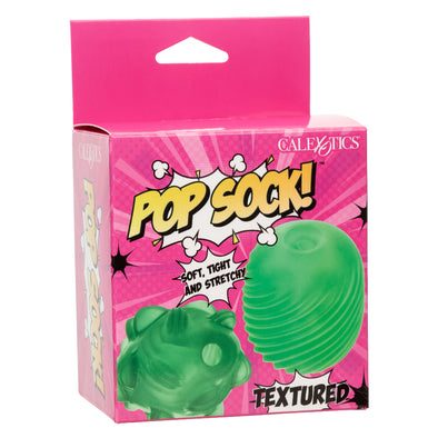 Pop Sock Textured - Green-Masturbation Aids for Males-CalExotics-Andy's Adult World