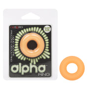 Alpha Glow-in-the-Dark Liquid Silicone Prolong Medium Ring - Orange-Cockrings-CalExotics-Andy's Adult World