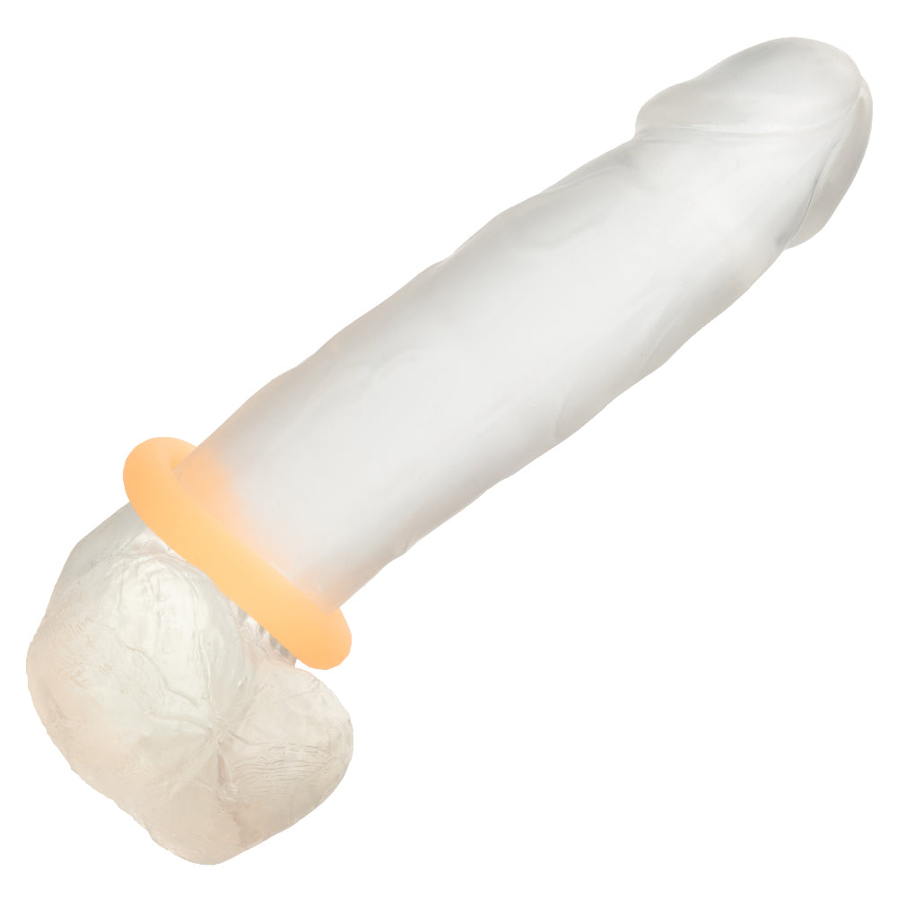 Alpha Glow-in-the-Dark Liquid Silicone Prolong Medium Ring - Orange-Cockrings-CalExotics-Andy's Adult World