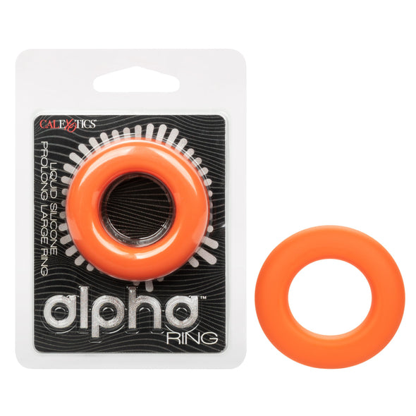 Alpha Liquid Silicone Prolong Large Ring - Orange-Cockrings-CalExotics-Andy's Adult World