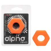 Alpha Liquid Silicone Prolong Sexagon Ring - Orange-Cockrings-CalExotics-Andy's Adult World