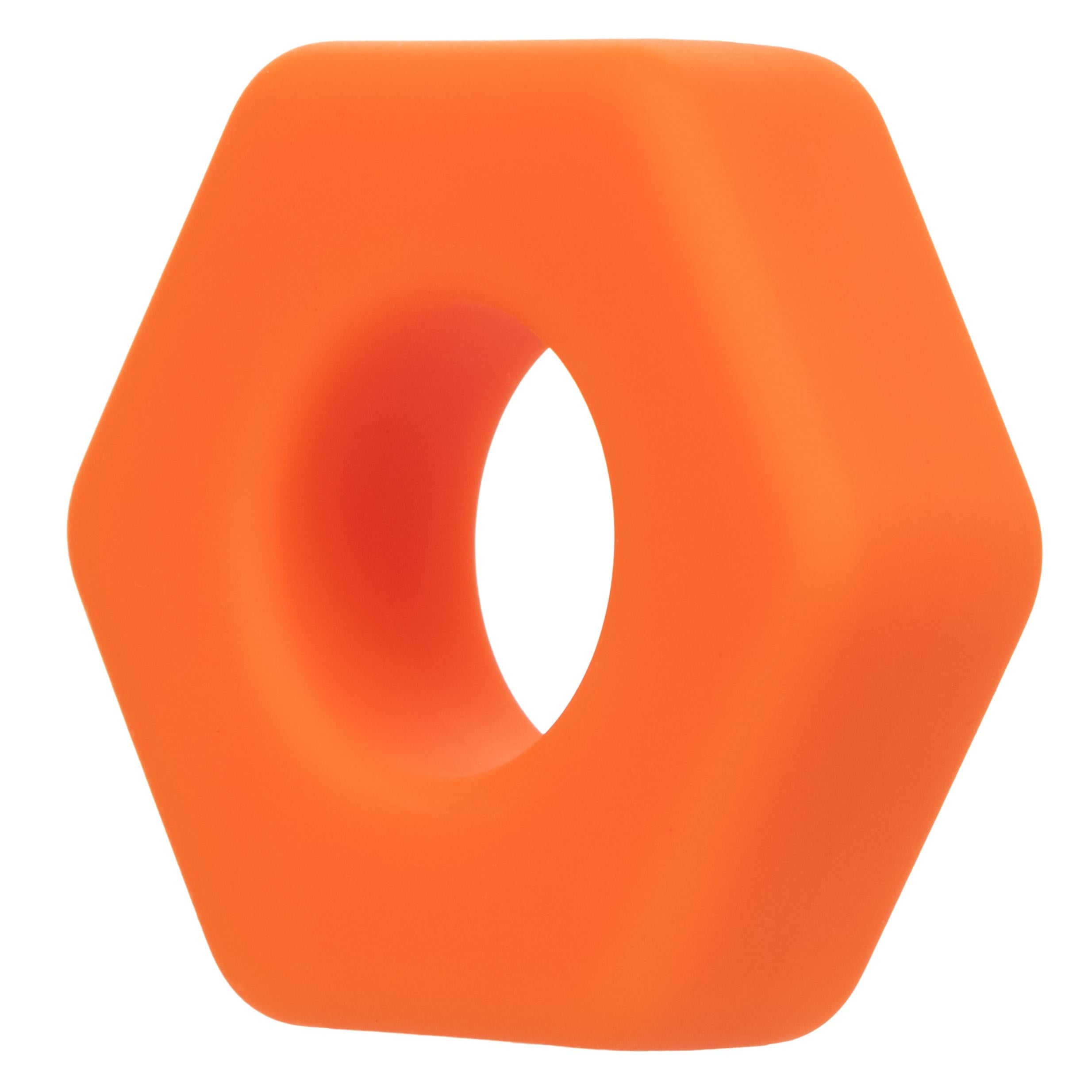 Alpha Liquid Silicone Prolong Sexagon Ring - Orange-Cockrings-CalExotics-Andy's Adult World