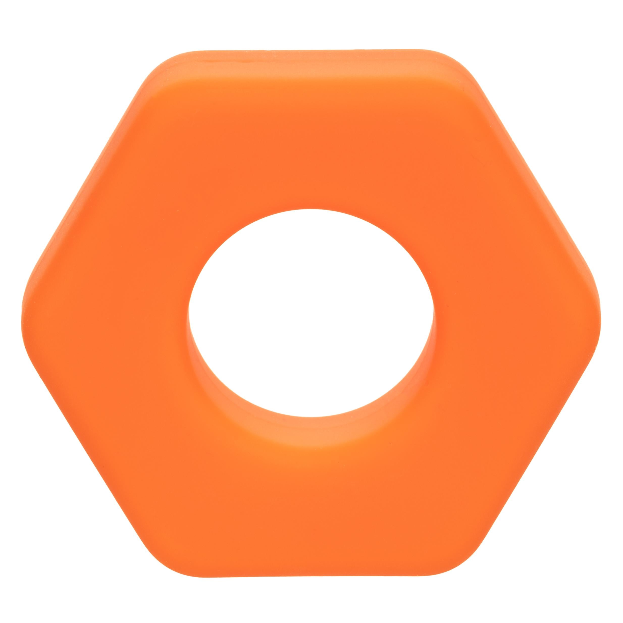 Alpha Liquid Silicone Prolong Sexagon Ring - Orange-Cockrings-CalExotics-Andy's Adult World