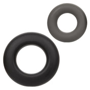 Alpha Liquid Silicone Prolong Set of 2 - Black/gray-Cockrings-CalExotics-Andy's Adult World