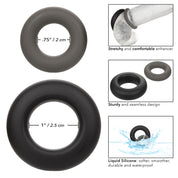 Alpha Liquid Silicone Prolong Set of 2 - Black/gray-Cockrings-CalExotics-Andy's Adult World