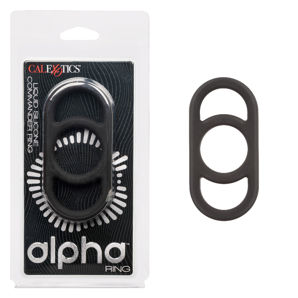 Alpha Liquid Silicone Commander Ring - Black-Cockrings-CalExotics-Andy's Adult World